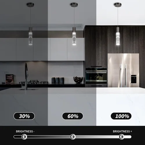 Miniatura 4 de OKELI Luces colgantes modernas, luces LED de cristal de burbuja para isla de cocina, accesorios de iluminación, mini iluminación colgante individual