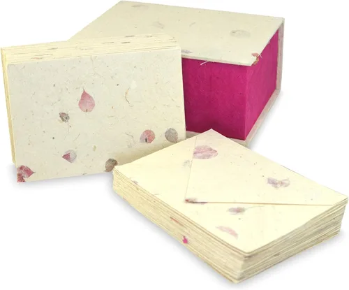 Miniatura 18 de Kathmandu Valley Co. Nepali Cherish - Juego de tarjetas de felicitación y sobre con papel Lokta hecho a mano de Nepal, 15 tarjetas (abejas)