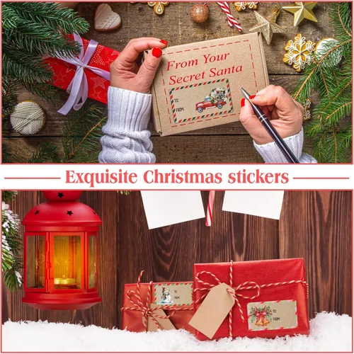 Miniatura 4 de Outus 500 etiquetas de Navidad, etiquetas autoadhesivas de regalo para regalos de Navidad, etiquetas de nombre de Navidad, etiquetas para papel