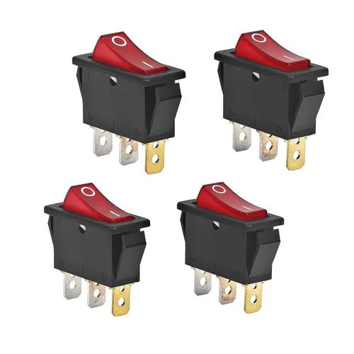 Paquete de 4 interruptores basculantes 120927-24 de 120 voltios iluminados para chimeneas eléctricas FMI Desa