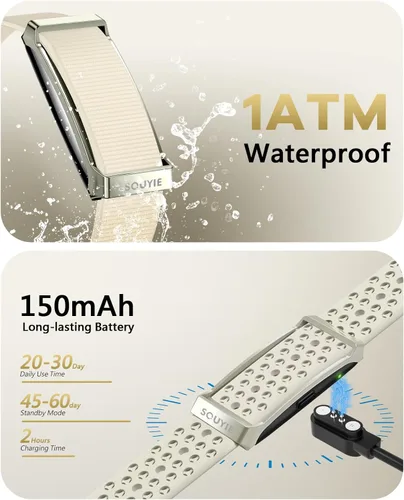 Miniatura 7 de Pulsera inteligente para mujeres y hombres, rastreador de actividad de salud, monitor de sueño 24 horas, frecuencia cardíaca continua durante todo