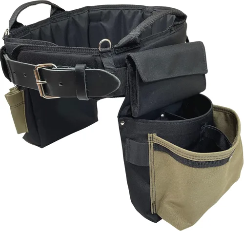 Miniatura 3 de BOULDER BAG Cinturón de herramientas Ultimate MAX Combo para electricista con soporte trasero cómodo, hebilla de cinturón de cuero, cinturón