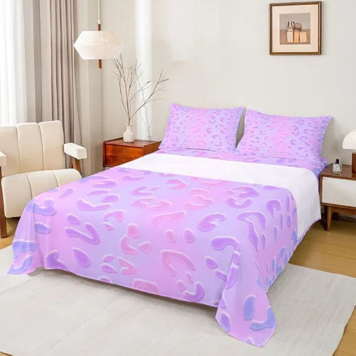 Miniatura 18 de Erosebridal Juego de sábanas para niñas, color rosa, con estampado de animales, tamaño individual, para niños, adolescentes, coloridas sábanas