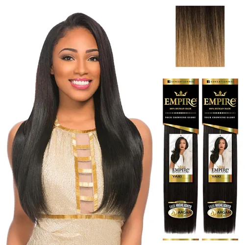 Miniatura 10 de Sensationnel Cabello humano Empire Yaki – Tejido sin enredos para un tejido rápido y coser en estilos para reflejos falsos y parte media falsa dejar
