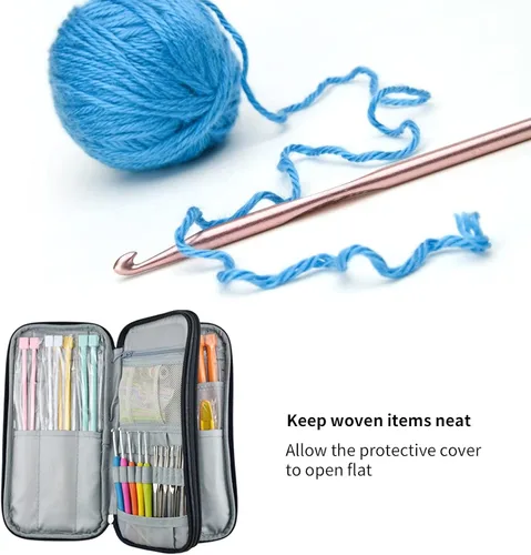 Miniatura 4 de Bolsa organizadora portátil, bolsa de almacenamiento de agujas de ganchillo, bolsa de almacenamiento de ganchos de ganchillo, bolsa