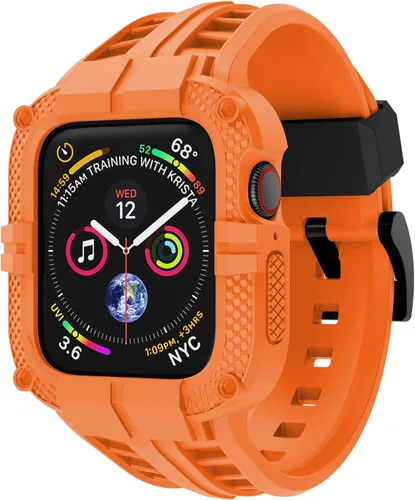 Miniatura 12 de Correa resistente para Apple Watch Series 9 de 45 mm, 44 mm, 42 mm, SE 9/8/7/6/5/4/3 para hombres, Negro, 41 mm/40 mm/38 mm, Deportes
