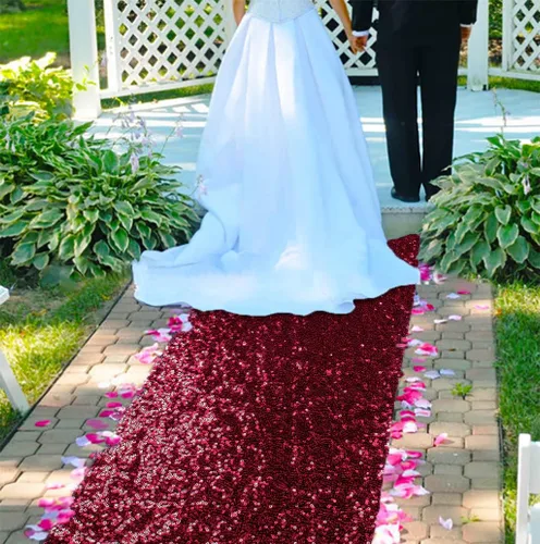 Miniatura 9 de ShinyBeauty Pasillo de Lentejuelas Negras Brillantes de 2 pies x 15 pies Alfombra Brillante para Bodas, Graduaciones, Fiestas, Alfombra Negra