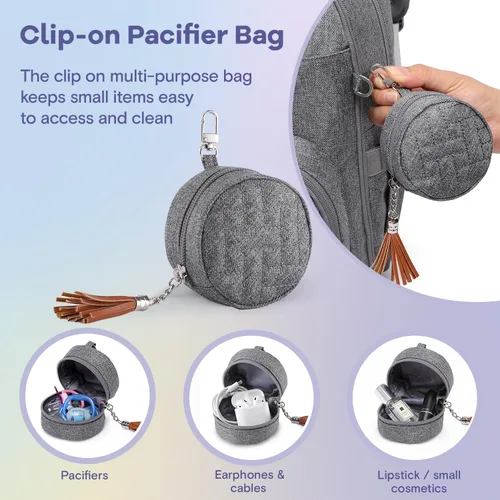 Miniatura 9 de RUVALINO - Mochila de pañales neutrales todo en uno para niños y niñas, mochila de viaje grande multifunción con cambiador portátil, correas