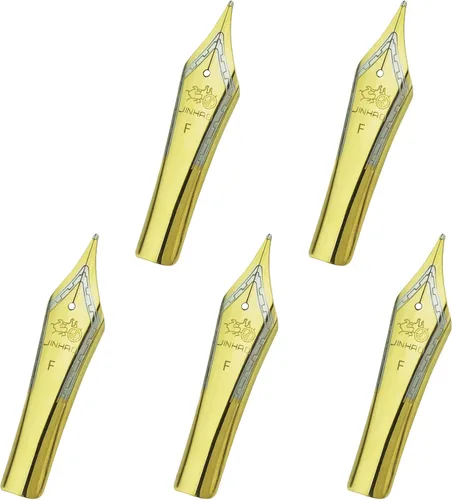 Miniatura 4 de 5 puntas de repuesto extra finas # 5 para pluma estilográfica Jinhao 250, 500 y Dragon Phoenix Jinhao # 5 Borde dorado