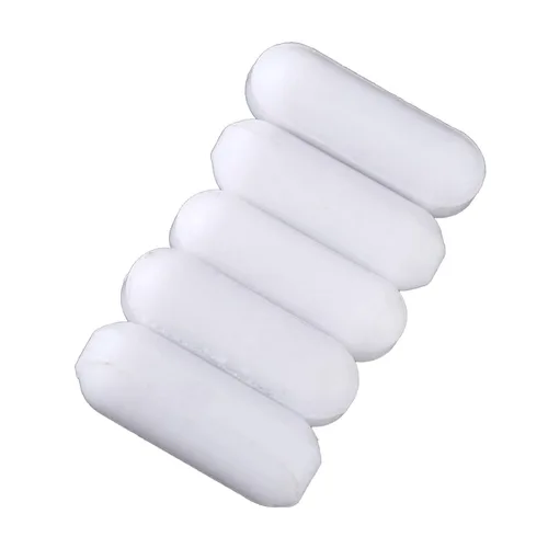 Mezclador de pulgas magnético de PTFE de 5 piezas C5x15mm para soluciones de bajo volumen (1.7-6.8 fl oz) Lab Spinner White Small Stir Bar