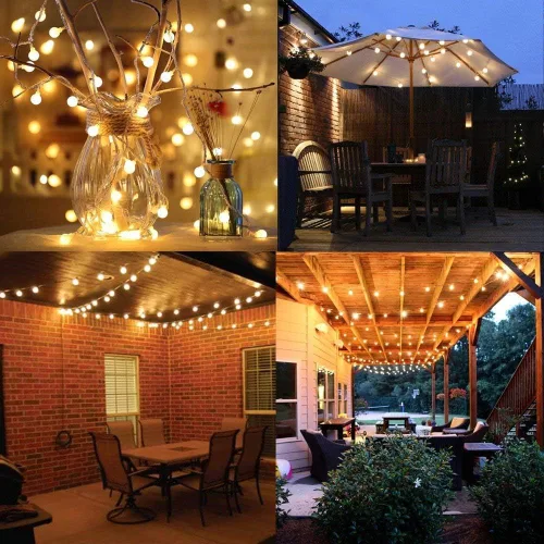 Miniatura 4 de Guirnalda de luces de globo de 20 pies con 40 luces LED alimentadas por USB, color blanco cálido, para fiesta de cumpleaños, boda, Navidad y Blanco
