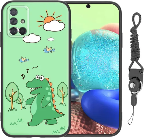 Miniatura 14 de Funda para Galaxy A51 5G (no compatible con la versión A51 4G) con correa de cordón, para niñas y mujeres, diseño lindo de anime, funda de silicona