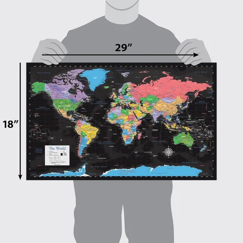 Miniatura 3 de Conjunto de pósteres de mapas del mundo y Estados Unidos laminados de Palace Learning - 18 x 29 pulgadas - Mapas de pared del mundo y Estados Unidos