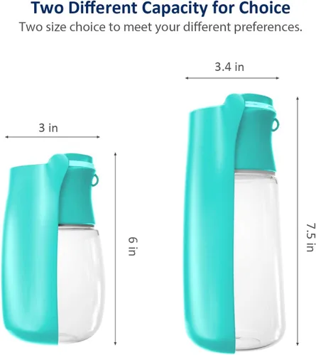 Miniatura 4 de WePet Botella de agua plegable portátil para perros, dispensador de agua para cachorros con alimentador para beber, 12 onzas, resistente a altas