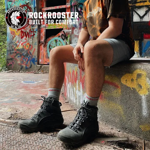Miniatura 10 de ROCKROOSTER COOLMAX - Calcetines deportivos con control de humedad, duraderos y transpirables (paquete de 9)