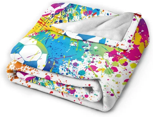 Miniatura 2 de Manta deportiva de fútbol, divertida pelota súper suave y cálida, para sofá, dormitorio, sofá, oficina, automóvil, acogedora manta de cama