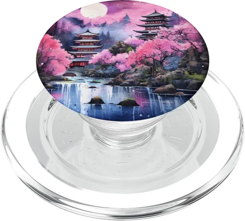 Miniatura 8 de PopGrip estándar japonés Sakura Cherry Blossom Moon PopSockets estándar