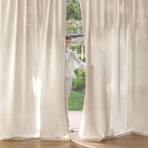 Miniatura 2 de MIULEE 2 paneles de cortinas de lino de privacidad que no se transparentan, cortinas filtrantes de luz, cortinas texturizadas con pestaña trasera