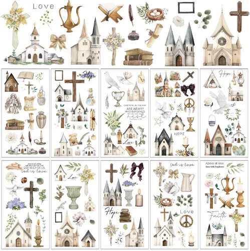 Miniatura 19 de Whaline 10 hojas patrióticas de transferencia para manualidades, 4 de julio, calcomanías de transferencia para muebles en colores pastel para 250