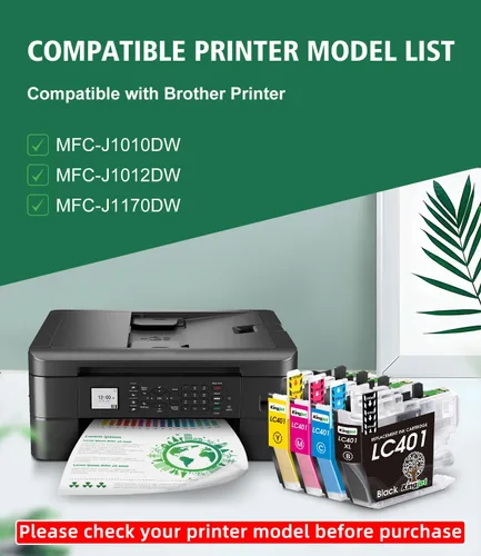 Miniatura 2 de Kingjet LC401 - Cartuchos de tinta de repuesto para cartuchos de tinta Brother LC401 compatibles con MFC-J1010DW MFC-J1170DW MFC-J1012DW, 4