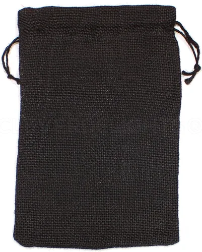 Miniatura 2 de CleverDelights Bolsas de arpillera negras de 8 x 12 pulgadas - Paquete de 5 sacos de yute con cordón de arpillera