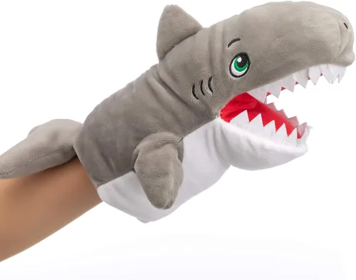 HollyHOME Marionetas de mano de tiburón rellenos animales del océano marioneta de mano juguetes de animales de peluche de 13 pulgadas
