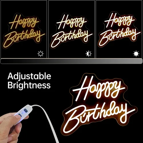 Miniatura 5 de Letrero de neón de feliz cumpleaños, letrero de feliz cumpleaños con luz, letrero de neón de feliz cumpleaños, letrero de LED de feliz cumpleaños