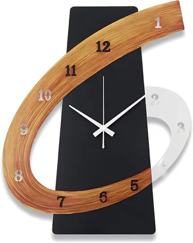 Reloj de pared moderno grande decorativo, de 43 cm, negro, silencioso y sin tictac, relojes de pared nórdicos de metal para sala de estar, hogar,