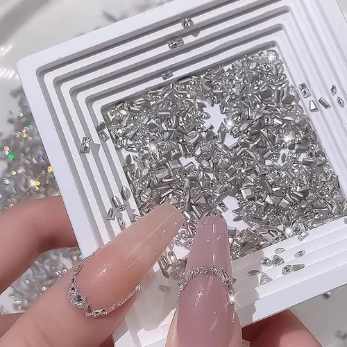 Miniatura 15 de Diamantes de imitación para uñas, 300 piezas de cristales AB, gemas de múltiples formas, diamantes de imitación de parte trasera plana, para arte