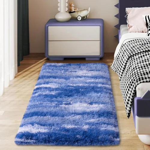Miniatura 81 de Alfombras suaves para pasillos de dormitorio, nuevas, con parte inferior antideslizante mejorada, de 2 x 3, alfombra esponjosa y peluda verde