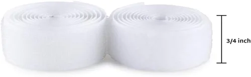 Miniatura 2 de Cinta de velcro para coser de 3/4 pulgadas de ancho, color blanco, no adhesiva, de nailon blanco de 1 yarda de longitud, juego de sujetadores