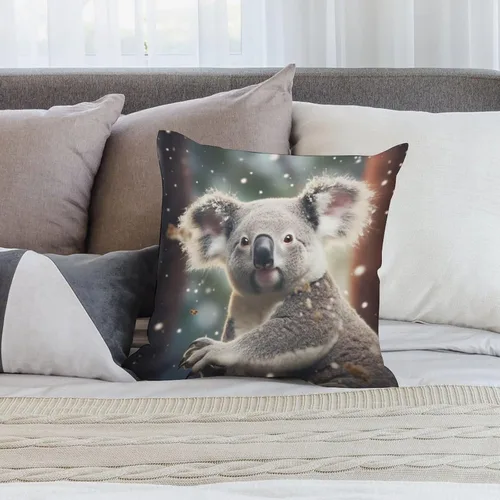 Miniatura 7 de Fundas de almohada cuadradas de 12 x 12 pulgadas, Koala, Navidad, nieve, invierno, animales, sofá, fundas de cojín Koala australianas