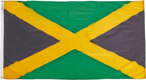 Miniatura 4 de Annin Flagmakers Bandera de Jamaica fabricada en Estados Unidos según las especificaciones oficiales de diseño de las Naciones Unidas, 2 x 3 pies