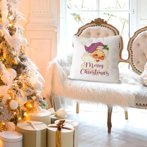 Miniatura 3 de DOTAIN Fundas de almohada de Navidad, fundas de almohada de Navidad moradas de 18 x 18 pulgadas, decoración de Navidad morada para el hogar