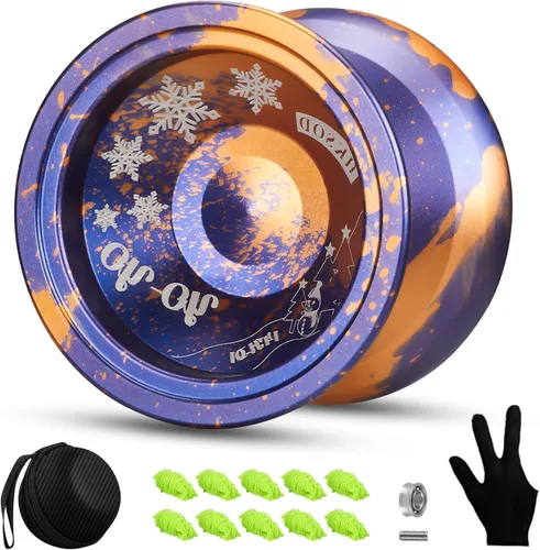 Miniatura 7 de C2 Yoyo - Yoyos profesionales sensibles, principiantes y adultos, yoyos de doble función, yoyo de metal con bolsa, guantes, 10 cuerdas de yoyo y kit