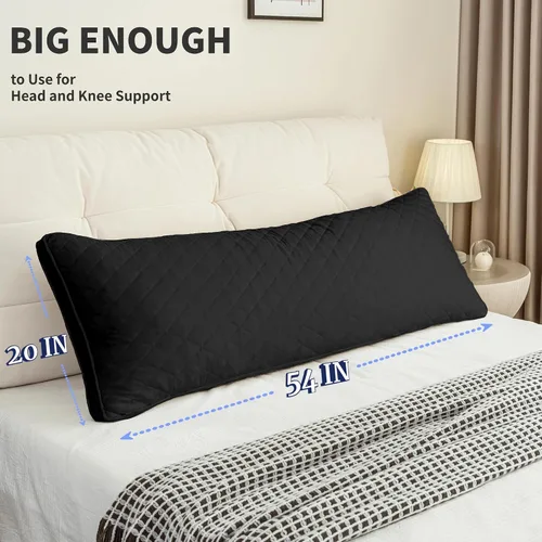 Miniatura 5 de Ubauba Almohada corporal de espuma viscoelástica, almohadas de cuerpo grande para adultos, almohadas largas firmes y esponjosas para dormir