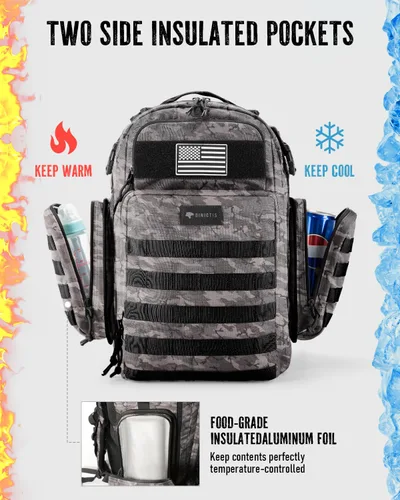 Miniatura 2 de Bolsa de pañales para papá, mochila para pañales para hombres con cambiador de pañales, mochila para pañales militar con cinta Molle, bolsa
