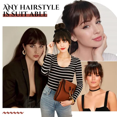 Miniatura 7 de FELENDY Flequillo con clip, 100% cabello humano, flequillo francés, flequillo, flequillo, natural, recto, frontal, plano, limpio, completo bang