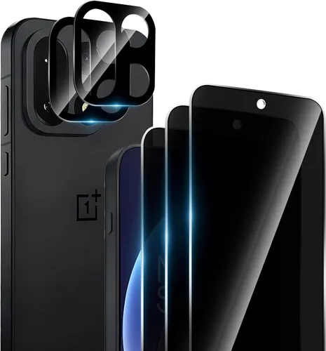 Paquete de 3+2 protectores de pantalla de privacidad para Oneplus 15 con protector de cámara, vidrio templado de cubierta completa, antiespías,
