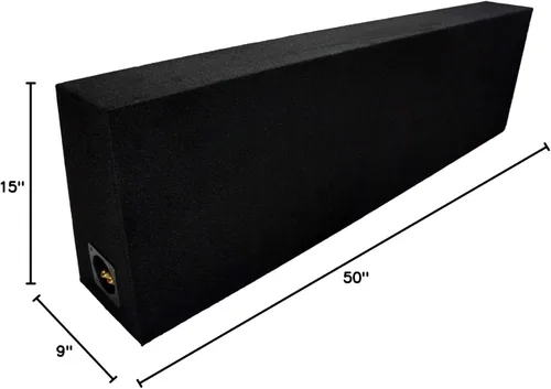 Miniatura 5 de American Sound Connection Caja de subwoofer doble de 12" estándar para camiones de cabina regular, caja de madera MDF de 5/8" - Negro