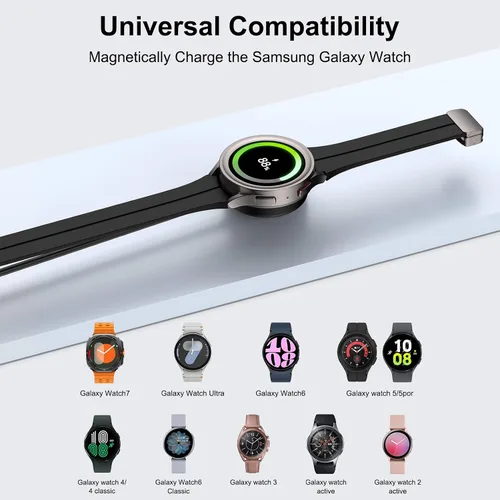 Miniatura 5 de Cargador de reloj USB C Samsung Magnético Cable de carga rápida para Galaxy Watch 8/8 Classic/7/Ultra/6/6 Classic/5 Pro/5/4/3/Active2,25W Dual USB C
