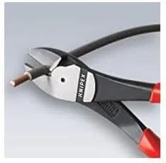 Miniatura 6 de KNIPEX Herramientas - Cortadores diagonales de alto apalancamiento, aislamiento de 1000 V (7408200SBA), 8 pulgadas, rojo