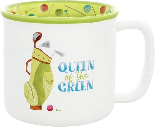 Pavilion Gift Company Queen Of The Green - Taza de té de café de 18 onzas con humor divertido regalo para amantes del golf