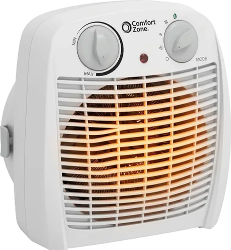 Miniatura 10 de Comfort Zone Calentador de espacio interior con termostato ajustable, forzado por ventilador, eléctrico, protección contra sobrecalentamiento, Negro