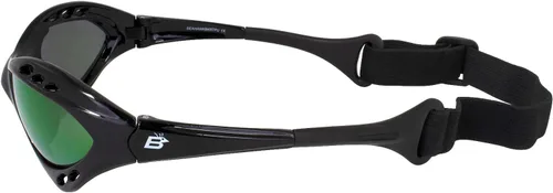 Miniatura 7 de Birdz Gafas de sol Seahawk polarizadas acolchadas 3 pares con correa para deportes acuáticos, surf, kayak, jetski, monturas plateadas y negras