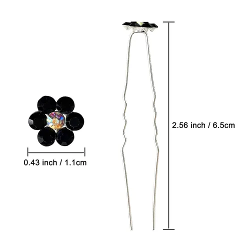 Miniatura 4 de 40 horquillas para el pelo con diamantes de imitación, 40 piezas en forma de U para fiestas, bodas, accesorios para el cabello para mujeres y niñas