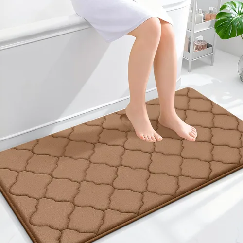 Miniatura 322 de OLANLY Alfombra de Baño de Espuma Viscoelástica de 24 x 16 pulgadas, Ultra Suave y Absorbente, Alfombras de Baño Antideslizantes, Cómodas, Lavables