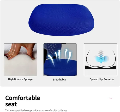 Miniatura 6 de Silla ergonómica de escritorio, silla de oficina, silla de computadora de malla, respaldo medio, giratoria, ajustable, con soporte lumbar