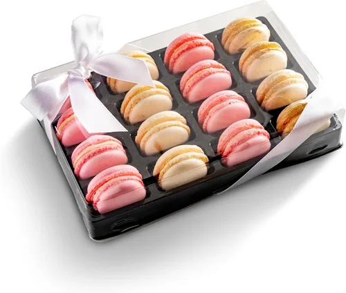 Miniatura 9 de Pastry Chef's Boutique - Cajas de regalo pequeñas de plástico transparente para macarons franceses - Capacidad para 2 macarons - Tamaño de cavidad