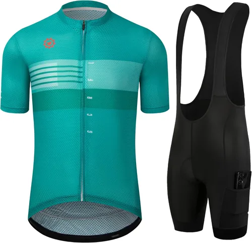 Miniatura 21 de GCRFL Conjunto de camiseta de ciclismo para hombre, camiseta ligera para ciclismo de carretera, pantalones cortos con bolsillos acolchados